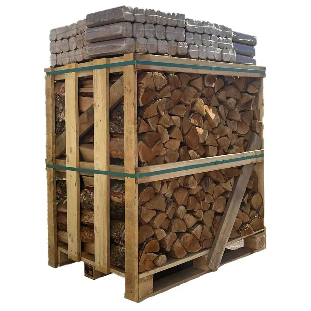 Kiln Dried Oak Crate & Fire Log Briquette Bundle